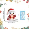 Navidad Diversión Sorpresa Asomarse Papá Noel y Renos Pegatinas de Vidrio Decoración Festiva para Ventanas