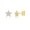 Pendientes de botón pequeños de metal de latón con forma de mariposa y estrella de mar incrustados con pedrería, estilo coreano, diseño nicho, joyería para orejas versátil y simple para mujer