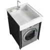 Armario de lavandería para apartamento pequeño, armario de aluminio para lavadora, armario de combinación con lavabo integrado.
