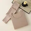 2026 Nuevo Modelo Ropa Interior Térmica de Lana para Mujer para Moldear el Cuerpo, Corte Ajustado, Sin Costuras, para Otoño e Invierno, Mayoreo