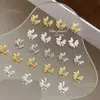 Acessórios de Nail Art de Liga de Borboleta Dupla Tendência Estilo Luxo Borboletas 3D Strass para Unhas Acessórios de Unha Usáveis Populares Atacado