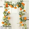 Enredadera de rosas artificiales, enredadera de flores falsas, decoración de flores colgantes para valla de aire acondicionado, tubería de enredadera, cubierta de pared de plástico de alta calidad