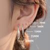 Pendientes de plata de ley S999 con forma de oreja, con diseño de círculos retorcidos y suaves que combinan con todo, para mujer, con cara sencilla y fina, para oreja, joya para oreja