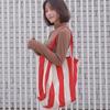 T01 Bolso de Hombro Clásico Retro a Rayas Estilo Coreano de Gran Capacidad chic Bolso de Lona Simple Venta al por Mayor Bolso de Moda para Sesión de Calle