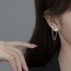 S925 prata diamante borboleta dupla orelha studs estilo japonês fresco simples inseto brincos m00383