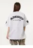 Camiseta Gris Bordada con Letra T Estilo High Street Americano para Hombres y Mujeres Marca Tendencia Nacional Verano Nuevo Holgado Estilo Pareja Manga Corta