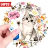 Compra directa transfronteriza de 50 lindos stickers de gato, creativos y adorables stickers de gato de dibujos animados árabes