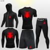 Traje deportivo de fitness transfronterizo para hombre, para correr, entrenar, primavera y verano, de secado rápido, muy elástico, ajustado, para correr por la mañana y por la noche, para baloncesto.