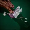 Broche de Pájaro de Diseño Estilo Europeo y Americano Micro-Pavimentado con Circonita Perla de Agua Dulce Natural Broche de Animal Accesorios para Ropa
