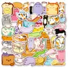 Pegatinas de Gato de Nuevo Estilo Transfronterizas de 56 Piezas para Todo, Incluyendo Latas, Jarrones, Leche Líquida, Pegatinas Decorativas Lindas con Temática de Gato para Agendas