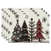 Amazon Manteles Navideños Muñeco de Nieve Árbol de Navidad Manteles Decoración de Mesa de Comedor Occidental Manteles Aislantes Fiesta Navideña