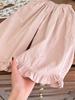 Moda Coreana Primavera y Verano Pantalones de Pierna Ancha Encaje Rosa Pantalones Casuales Moda Combinable Estilo Occidental Casual Nuevo Trendy