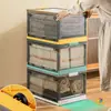 Caja de Almacenamiento Plegable de Plástico para Libros de Dormitorio de Estudiantes Armario de Almacenamiento de Ropa Plegable de Doble Apertura para Montaje en Coche al Aire Libre