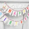 Bandera de Unicornio Feliz Cumpleaños Decoración de Letras Tira de Tirar Decoración Grande para Fiesta Banderines de Papel para Vestir Bandera Colgante Venta al por Mayor