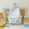 Mochila Retro Estilo Americano Nueva para Mujer con Letras Bordadas, Mochila de Viaje Sencilla para Hombre, Mochila Escolar para Estudiantes de Secundaria y Preparatoria, Mochila para Mujer