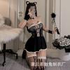 Encantador conejo lencería sexy traje de sirvienta sexy pijama seductor uniforme pecho pequeño chica gato pasión traje caliente 8020