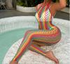 Amazon Caliente Sexy Redes traje Transfronterizo Color Arcoíris Nuevo Perspectiva de Mujer
