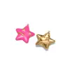 Estilo Europeu e Americano Pingente de Estrela de Cinco Pontas com Gotejamento de Óleo Charme de Estrela em Aço Inoxidável Versátil para Colar Brincos Acessórios de Joias Venda por Atacado