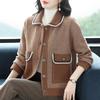 Otoño e Invierno Nuevo Estilo Académico talla grande Top Pequeño Estilo Pequeño Chanel Chaqueta Corta de Tweed para Mujer Cárdigan de Punto Grueso