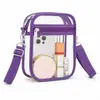 Bolso Transparente de PVC Cruzado para Mujer, Bolso de Hombro Versátil y de Moda, Ligero, Impermeable, para Teléfono, Correa de Hombro Desmontable