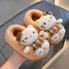 Botines de Invierno para Niños con Soporte de Talón y Zapatos de Algodón para Niñas, Cálidos, Con Felpa Adicional, Peludos, Para Casa, Padre-Hijo, Lindos, Antideslizantes, Botines de Bebé con Soporte de Talón y Zapatos de Algodón