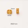 Accesorios dorados de alta retención de color para joyería DIY, anillo brazalete de circón incrustado de microoro estilo antiguo, material de cuentas tejido a mano