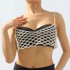 C0512 Moda Transfronteriza Hueco Perla Tirante Pecho Simple Sexy Tejido a Mano Chaleco Exterior Cadena Corporal