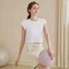 Traje de Yoga con Costuras de Malla para Mujer, Parte Superior Deportiva de Secado Rápido y Transpirable, Camiseta de Manga Corta, Traje de Fitness para Entrenamiento de Running, Verano