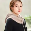 Bufanda de Cuello Tejida de Lana con Capucha y Bufanda, Suéter de Cuello Engrosado de Doble Propósito, Otoño para Hombres y Mujeres, Cálido y Anti-Nuevo Estilo