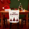 Funda Trasera Nueva para Silla Decoración Navideña Funda Trasera para Silla Restaurante Atmósfera de Feliz Navidad Funda Decorativa para Silla