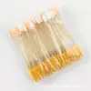 Pincel de sombra multiuso, pincel de cílios com cabo de cristal, pincel de maquiagem espiral, aplicador de esponja de látex com duas pontas, ferramenta de beleza portátil