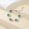 Comercio Electrónico Transfronterizo Más Vendido Pulsera de Acero Inoxidable de Trébol de Cinco Hojas, Pulsera de Lujo Ligero al por Mayor