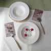 Doméstico Branco Puro Simples 8,5 Polegadas Girassol Underglaze Cor Chapéu de Palha Prato de Jantar Ocidental Série em Relevo Prato de Sopa Doméstica