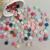 Cuentas de Flor UV de Color Sólido de Alta Calidad Acrílico DIY Cadena para Teléfono Colgante Encanto para Bolso Accesorios Materiales Venta al Por Mayor