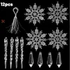 Carámbanos de Hielo Transparentes Decoraciones Navideñas Barras de Hielo Puntas de Hielo Accesorios DIY Iluminación Adornos Colgantes Serie de Copos de Nieve Set