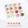 Pulsera de Cuerda para la Mano Nudo Flor de Durazno Tejida a Mano Pura Pulsera Cuentas Espaciadoras Accesorios DIY Semi-Terminado Nudo Plano Anillo Dorado