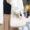 Bolsa Esponjosa de Otoño e Invierno Portátil Mini Suave Linda Bolso de Hombro Cruzado Bolso Gordo Peluche Bolso de Mano Versátil