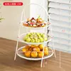 Plato de frutas para el hogar, sala de estar, mesa de café, multicapa, lujo ligero, cesta de frutas de alta gama, dulces, pasteles, frutas secas, exhibición de bocadillos, estante de almacenamiento