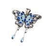 Collar de Borla Mariposa Azul Quemado Cadena Clavícula para Mujer Exquisito Estilo Étnico Estilo Literario Colgante Retro Accesorios Estilo Antiguo