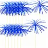 Brochetas Extensibles de Fuegos Artificiales para Fiestas Hawaianas, Lentejuelas con Borlas, Brochetas Desechables para Frutas y Platos Fríos