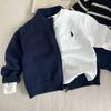 Chaqueta Suéter Clase A para Niños 2025 Primavera y Otoño Nuevo Suéter Cardigan para Niños Pequeños Chaqueta Suéter Rayada Venta al por Mayor