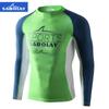 Traje de baño de manga larga de secado rápido personalizado para hombre, con protección solar y mangas largas divididas, ideal para surfear, nadar en la playa y hacer medusas.