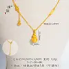 Colar com Pingente de Moeda de Ouro Sand Dourado Estilo Igual da Loja de Ouro Puzuo Nova Corrente para Clavícula com Filigrana Chinoiserie Atrai-Fortuna