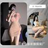 Gato Noturno Renda Flor Sexy Lingerie Sexy Decote V Apertada Estampada Transparente Saia de Quadril Garota Quente Doce Conjunto