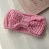 Diadema de Lana Tejida a Mano Estilo Coreano con Lazo Grande Protección para los Oídos Cálida Otoño Invierno Accesorios Dulces para el Cabello Niños Bebé