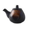 Botella de Vinagre de Cerámica Cruda Estilo Japonés Vintage, Botella para Aceite, Botella para Salsa de Soja y Condimentos, Vajilla Cerámica Creativa Distintiva con Coloración Bajo Esmalte para el Hogar
