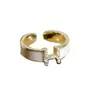 Anel de Abertura Letra H Design Completo de Diamante Elegante 2022 Moda Personalidade Nicho Luxo Leve Anel de Dedo
