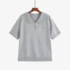 Blusas Casuales para Mujer Tallas Grandes Camisas Polo para Mujer Estilo Otoño 2026 mm Gordita Versátil Suelta de Manga Corta Tejido 23738