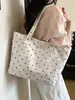 Bolsa Tote de PVC Transparente com Laço e Estampa de Bolinhas Estilo Coreano Miss Bolsa de Ombro para Férias na Praia