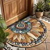 Felpudo de entrada semicircular tipo guijarro para uso doméstico, fácil de mantener, resistente a la suciedad y al desgaste, entrega transfronteriza TEMU